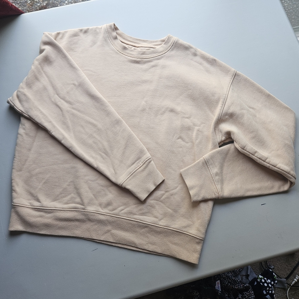 Girlfriend Collective Women's Size XS Beige Sweatshirt
